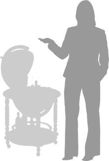 Unbekannt Große Bar Globe Drinks Cabinet mit Echtheitszertifikat