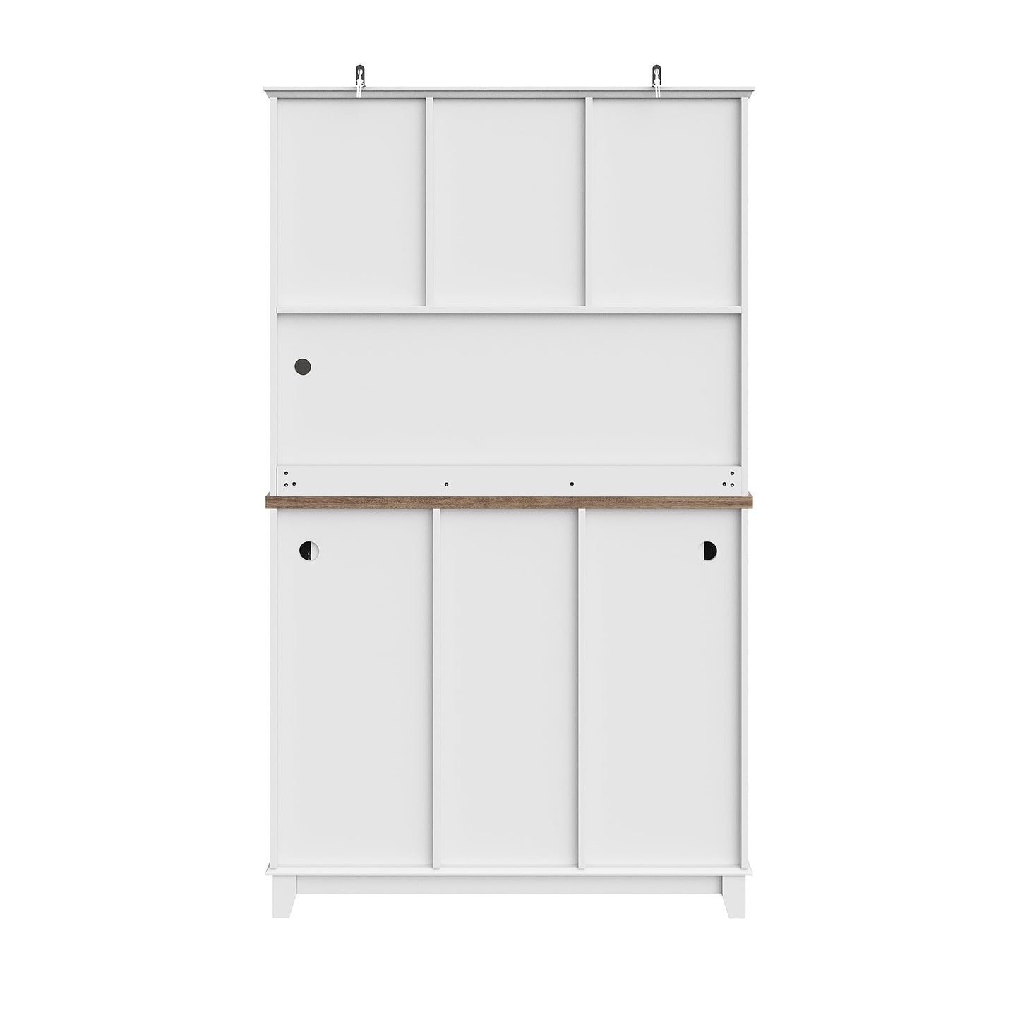 SogesHome Küchenschrank mit LED, Hochschrank & Buffet mit Vitrine, Sideboard, Weinregal & Schubladen, 106x40x179,5 cm – stilvoller Stauraum.