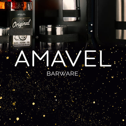 AMAVEL Kanister Bar 20L, schwarze Minibar aus Benzinkanister, inkl. 8-teiligem Zubehör-Set, 2 Gläsern & Flaschenhalter – origineller Barschrank.