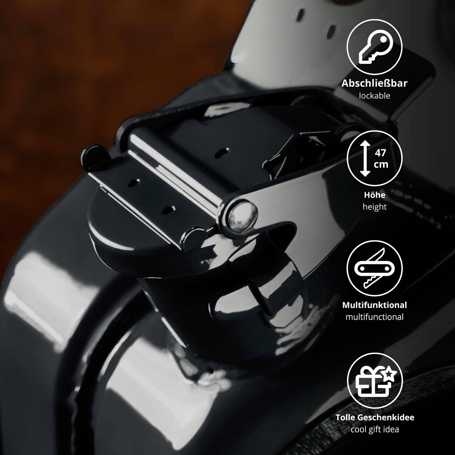 AMAVEL Kanister Bar 20L, schwarze Minibar aus Benzinkanister, inkl. 8-teiligem Zubehör-Set, 2 Gläsern & Flaschenhalter – origineller Barschrank.