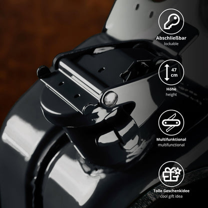 AMAVEL Kanister Bar 20L, schwarze Minibar aus Benzinkanister, inkl. 8-teiligem Zubehör-Set, 2 Gläsern & Flaschenhalter – origineller Barschrank.