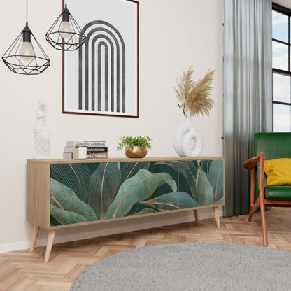 Healancy Biomedical TV-Schrank in Riva-Eiche, Lowboard & Sideboard mit Türen, Stauraum & modernem Design – ideal als Fernseh- und Wohnzimmermöbel.