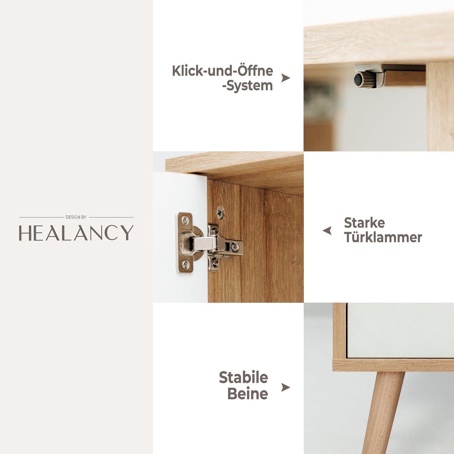 Healancy Biomedical TV-Schrank in Riva-Eiche, Lowboard & Sideboard mit Türen, Stauraum & modernem Design – ideal als Fernseh- und Wohnzimmermöbel.